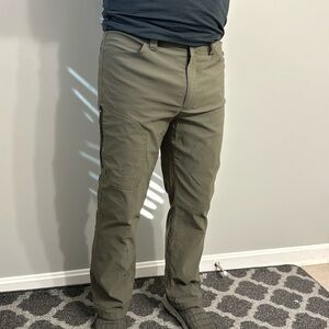 Fleece lined Eddie Bauer pants- olive green